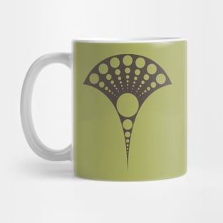 brown and lime art deco inspired fan pattern Mug